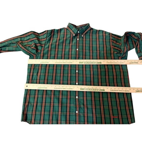 Daniel Cremieux Shirt Mens XL Used Plaid Cotton Button Down Green Red - Picture 10 of 15